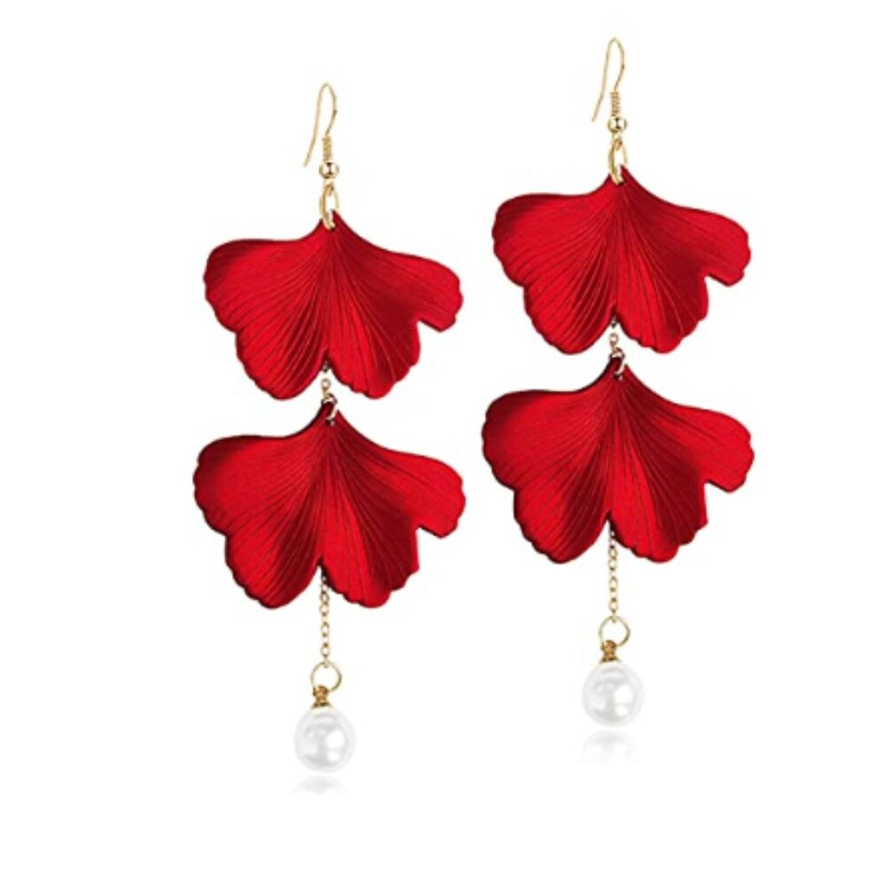 ❤️Zara's Frosted Red Petal Drop Earrings❤️